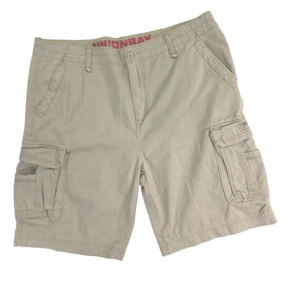 Unionbay Shorts Adult Size 42 Outdoor Beige Casual Cargo Pockets‎ Mens